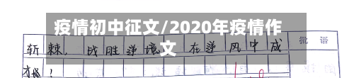疫情初中征文/2020年疫情作文-第2张图片